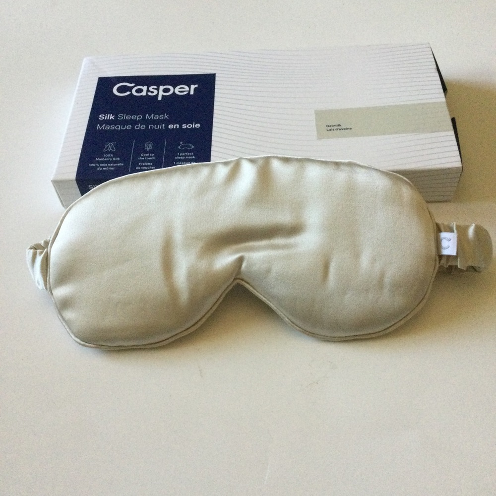 CASPER SILK SLEEP EYE MASK IN OATMILK NWT